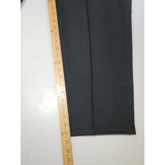 Vincenzo D'Italia True Black 100% Wool Pleated Rolled Hem Dress Pants Size 36 - Picture 7 of 9